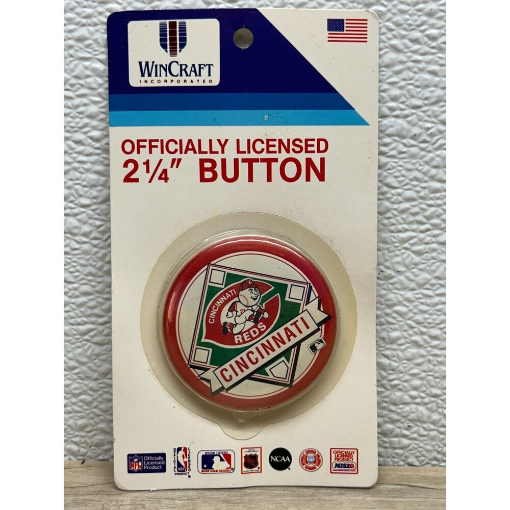 Vintage Cincinnati Reds Officially Licensed Button Pin By WinCraft Made In USA